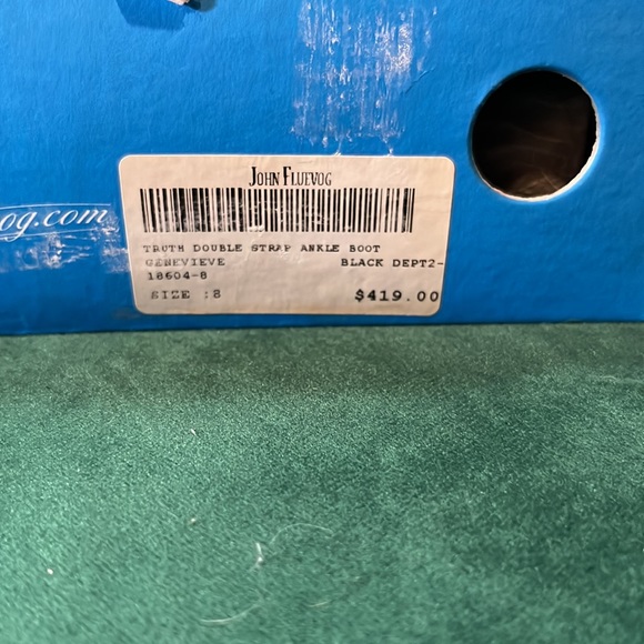 John Fluevog Truth double strap ankle boot. Brown saddle leather and grey wool. - Picture 4 of 10